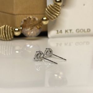VERY LAST PAIR 14k white gold 1 carat lab created diamond studs